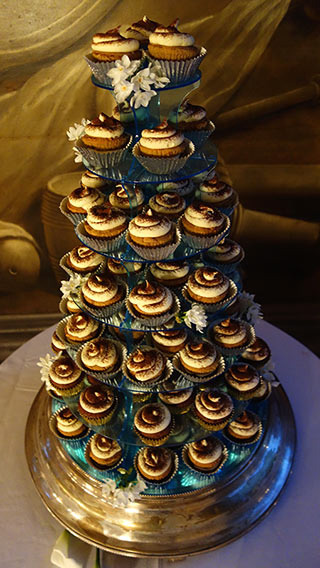 Gluten free & vegan Tiramisu Cupcakes for a winter wedding at the Painted Hall, Royal Naval College, Greenwich